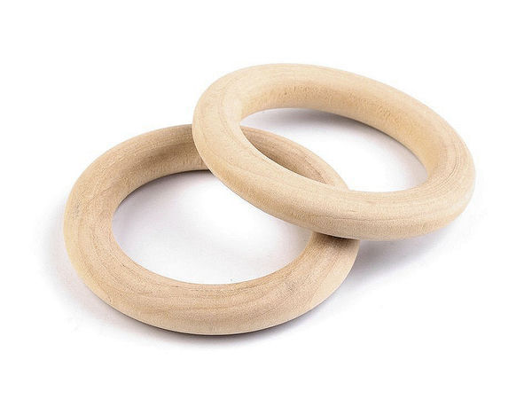 Premium Holzringe unbehandelt, 49mm Ringe aus Naturholz hell für DIY-Projekte, Traumfänger, Windspiele und Gardinen