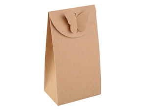 Geschenktüte aus Kraftpapier Natur mit elegantem Schmetterlingsverschluss