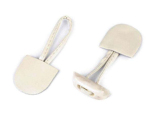 Knebelverschlüsse aus Kunstleder und Horn für Dufflecoats, Jacken und Strickwaren
