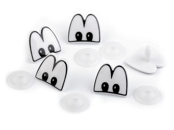 Premium 22x24mm schwarze ovale Cartoon-Sicherheitsaugen mit Sicherungsscheiben für Plüschtiere und DIY-Puppen