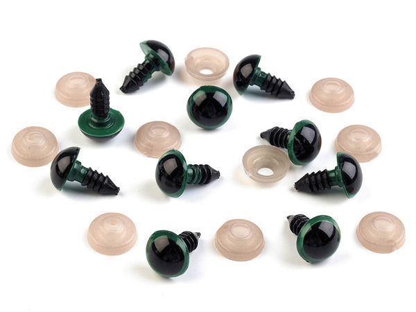 Kunststoff-Sicherheitsaugen 12 mm mit Sicherungsscheibe