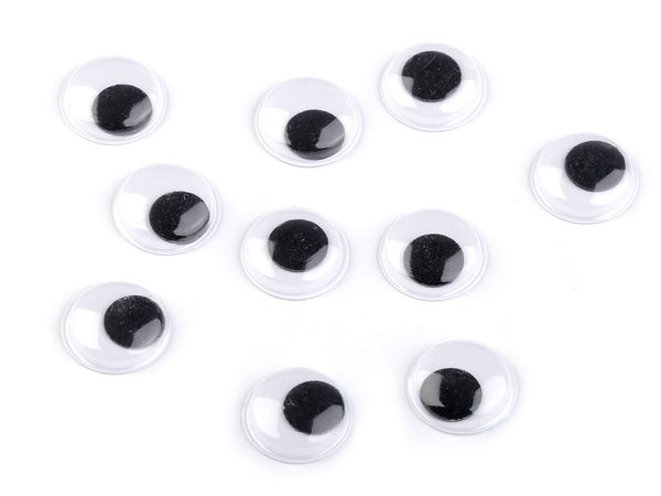 Selbstklebende Wackelaugen - 18mm bewegliche Bastelaugen aus Kunststoff für DIY-Puppen, Spielzeug und Scrapbooking