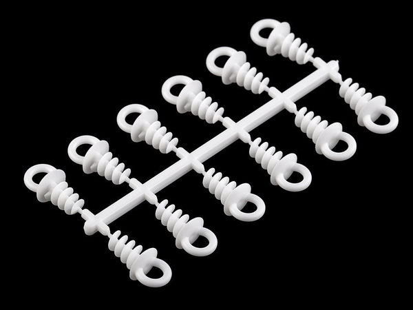 Premium DIY-Kunststoff-Schraubösen für Bastelformen aus Styropor & Polyester - 1,1 x 2,5 cm, Weiß, 12er-Pack