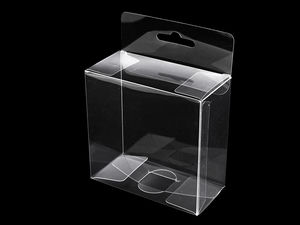 Premium transparente Geschenk- und Bastel-Verpackungsbox mit Aufhängeloch