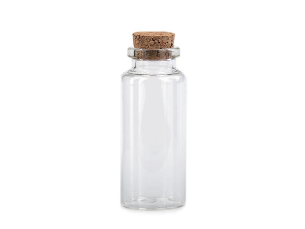 Kleine Klarglas-Fläschchen mit Naturkorken, 30x70 mm - Vielseitiges Bastelglas-Set (12er-Pack)
