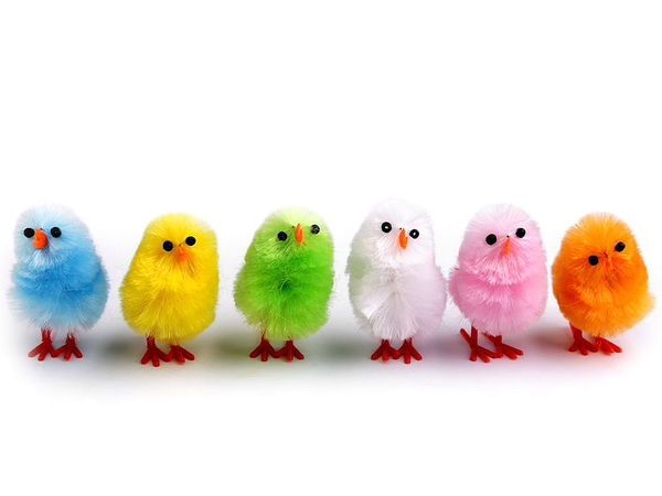 Sortierte Miniatur-Osterküken (2,5 x 4 cm) – Biegsames, farbenfrohes Bastel- und Frühlingsdeko-Set