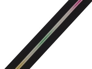 Premium Endlos-Reißverschluss Nr. 6 Regenbogen aus Nylon (Schwarzes Band)