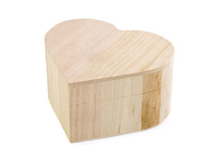 Bastelbox aus unbehandeltem Holz mit Scharnierdeckel - DIY-Aufbewahrungsbox & Schmuckschatulle für Erinnerungsstücke (Rund, Oval, Herz)
