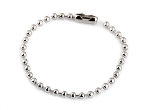 Premium-Kugelkette aus Nickel (12 cm, 2,5 mm Kugeln) - Vielseitige Metallschlaufe für Anhänger, Taschen und Kleidung