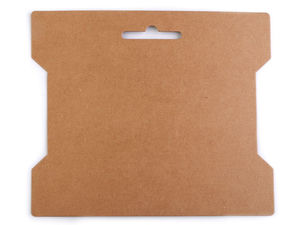 Naturbraune Wickelkarte aus Karton - 14 x 16,3 cm Spulenkarte zum Aufhängen