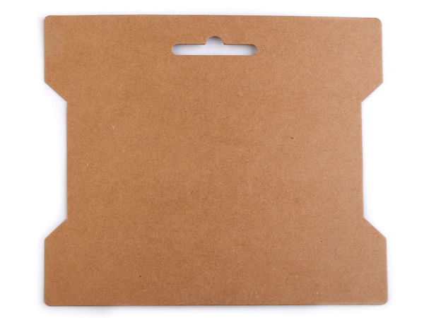 Naturbraune Wickelkarte aus Karton - 14 x 16,3 cm Spulenkarte zum Aufhängen