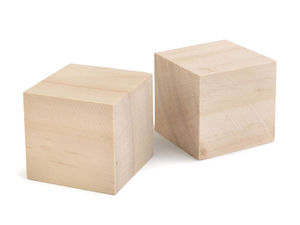 Premium DIY-Holzwürfel unbehandelt (4x4 cm) - Naturholz-Block in Elfenbein für Bastelarbeiten, Deko und Lernen