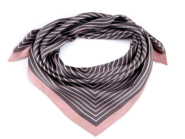 Elegantes gestreiftes Satin-Halstuch - Premium 70x70 cm Modeschal