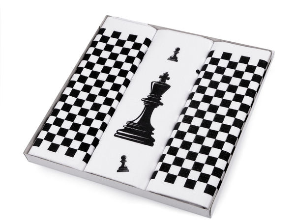 Herren-Taschentücher Geschenkset - Musiknoten, Schach