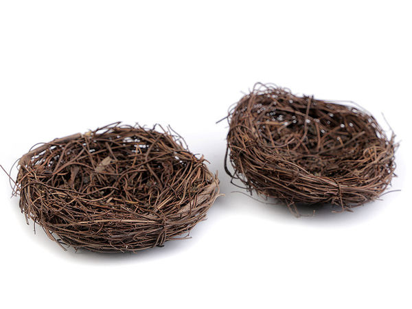 Dekoratives Miniatur-Weidennest (8 cm) - Vogelnest aus Naturzweigen für Bastelarbeiten, Osterdeko und rustikale Hochzeiten