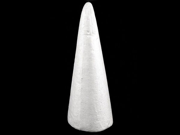 Premium Styroporkegel Weiß für Bastelarbeiten und Feiertagsdekoration - 17 x 54 cm