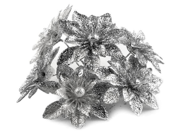 Weihnachts-Blumenstecker mit Glitzer