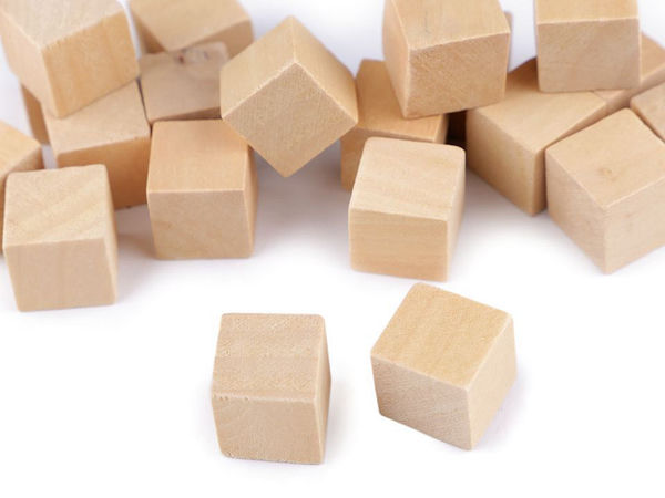 Premium Bastelwürfel aus Holz, 15x15 mm – Kleine Holzwürfel für DIY-Projekte, spielerisches Lernen und kreatives Gestalten
