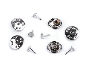 Broschenrohling aus Metall & kurze Reversnadel mit Sicherheitsverschluss - Ø 11 mm