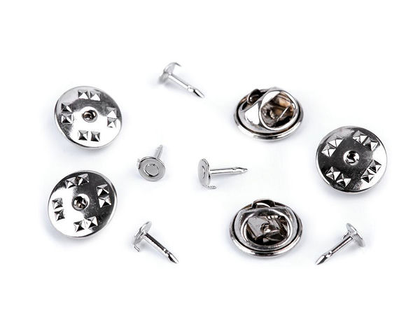 Broschenrohling aus Metall & kurze Reversnadel mit Sicherheitsverschluss - Ø 11 mm