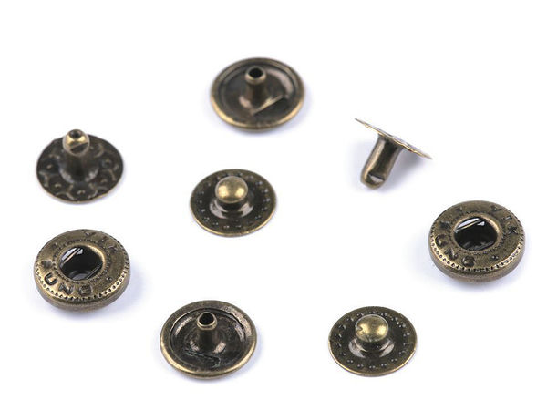Premium-Metalldruckknöpfe 10 mm für mittelschwere Stoffe (4-teiliges Set)