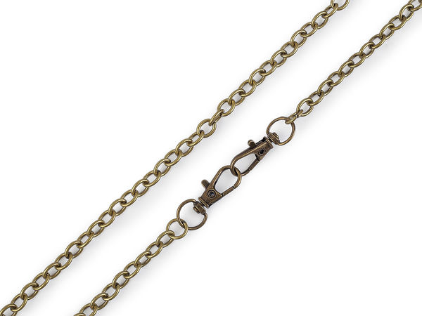 Metallkette für Taschen und Handtaschen mit Karabinerverschluss, Länge 120 cm