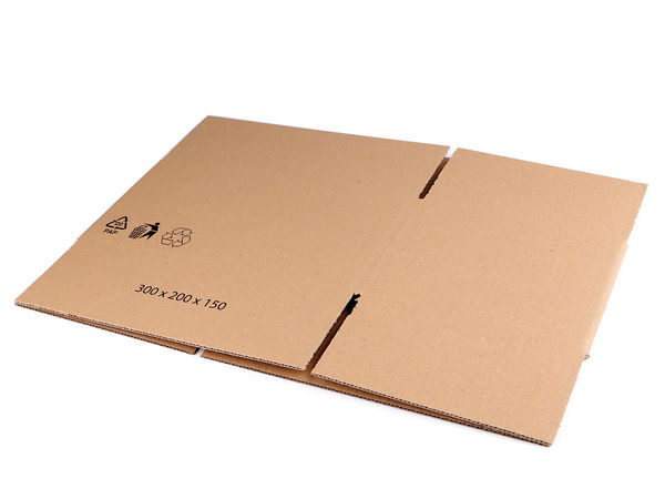 Premium-Versandkarton aus Pappe in Naturbraun (30 x 20 x 15 cm) - Umweltfreundlicher Verpackungs- und Aufbewahrungskarton