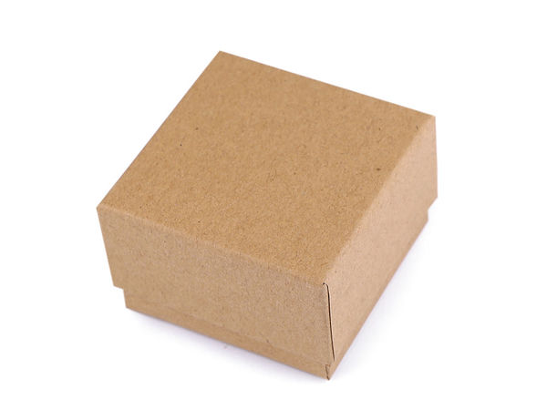 Schmuck-Geschenkschachtel aus naturbraunem Kraftpapier mit herausnehmbarer Schaumstoffeinlage (7x7 cm) - Premium-Verpackung für Ringe & Accessoires