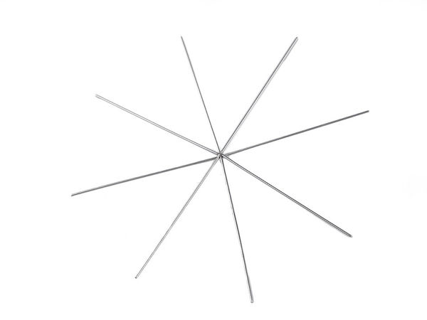 Perlenstern- und Schneeflocken-Drahtformen in Platin-Optik für DIY-Weihnachtsschmuck - 9cm, 8-strahlig, Edelstahl