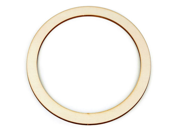 18 cm Premium-Buchenholzring - Flacher Holzreif in Natur für DIY-Traumfänger, Windspiele und Bastelarbeiten