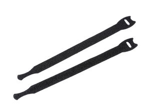 Premium doppelseitige Klettkabelbinder - flache Klett-Organizer, 15 cm & 20 cm, Schwarz