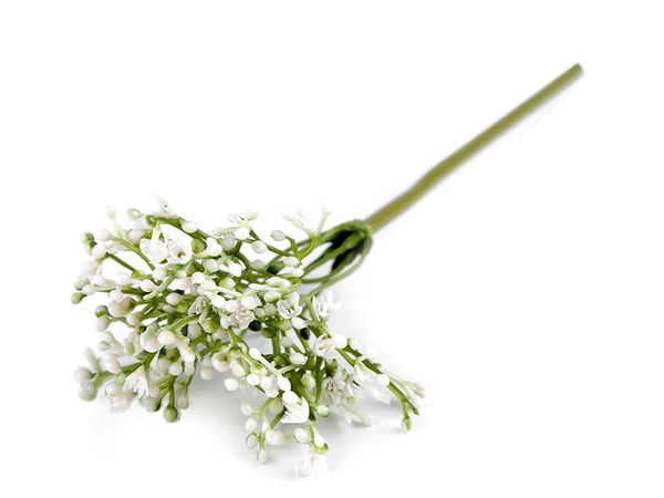 Premium künstlicher Schleierkraut-Stiel in Weiß - Biegsamer Zweig für Blumenarrangements, Kränze und Bastelarbeiten