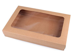 Große Geschenkbox aus Papier mit transparentem Fenster - Faltbare Präsentations- und Displaybox