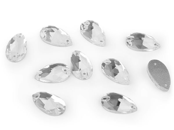 Premium Kristallglas-Nähsteine in Tropfenform - Hochglänzende facettierte Schmucksteine für Kleidung, Accessoires und Schmuck