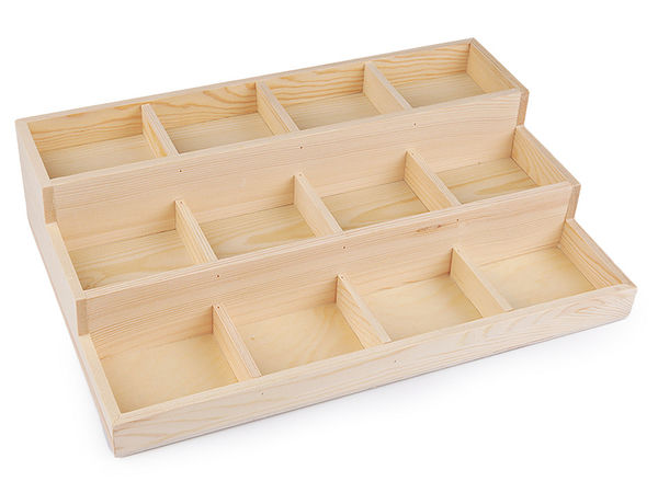 Holz-Display-Ständer / 3-stöckiger Organizer 24x35,5 cm
