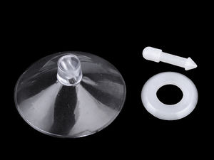 Transparenter Gummisaugnapf mit sicherem Kunststoffstift Ø40 mm für Floristik & Hochzeitsdeko