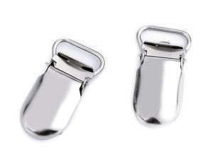 Premium-Hosenträgerclips aus Metall mit schützenden Kunststoffeinsätzen, 15 mm Breite - Nickel-Finish
