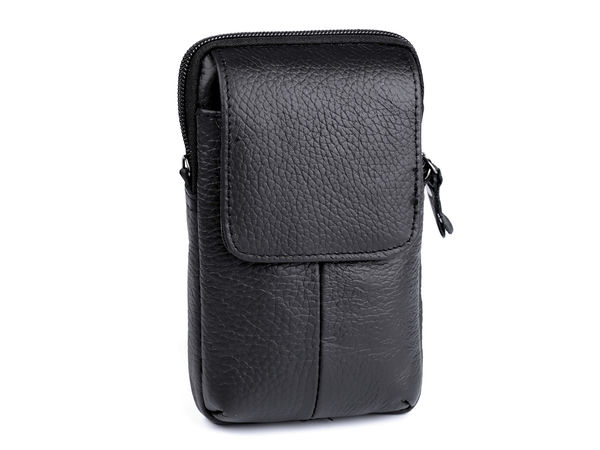 Herren-Gürteltasche und Handy-Geldbörse aus Kunstleder mit abnehmbarem Umhängegurt (10,5 x 17 cm)