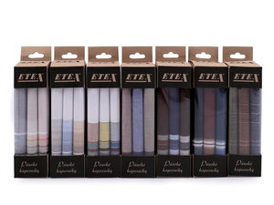 Premium Herren-Baumwolltaschentücher-Geschenkset (3er-Pack) - Tschechische Handwerkskunst, verschiedene Muster (40 x 40 cm)