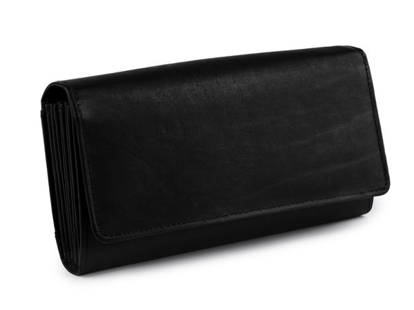Premium-Kellnerbörse aus schwarzem Leder und professioneller Organizer - 10x19 cm seidenmatt