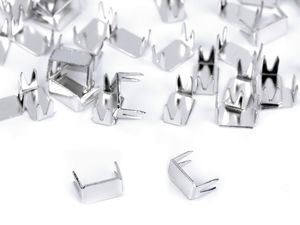 Premium Metall-Reißverschluss-Endanschlag unten Nr. 8 - Robustes Reparaturzubehör für Reißverschlüsse, Nickel-Finish