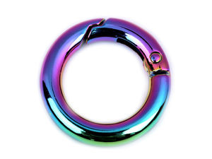Feder-O-Ringe, Rundkarabiner / Schlüsselringe Ø18 mm regenbogenfarben