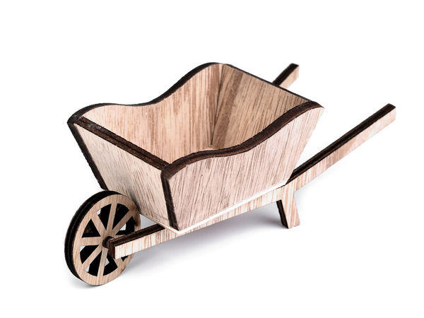 Deko-Schubkarre aus Holz 6x16 cm