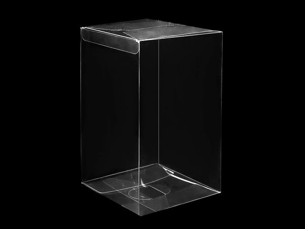 Premium Geschenkbox aus klarem Kunststoff - Flach verpackte, faltbare Klarsichtbox