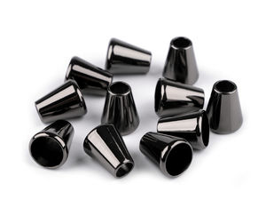 Premium-Kordelendkappen aus Metall - Dekorative Kordelenden für Jacken, Sweatshirts und Taschen, Ø 5,5 mm (Schwarz-Nickel)