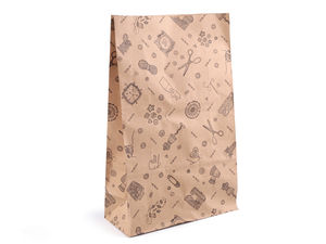 Stoklasa Premium Kraftpapier-Geschenktüte mit Schneider-Motiven (20 x 32 cm) - Naturbraun