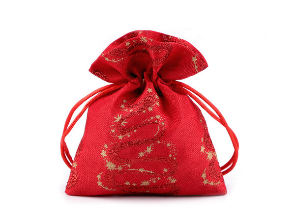 Weihnachts-Geschenkbeutel 10x13 cm Jute-Imitat