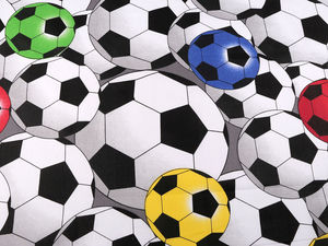 Premium-Baumwoll-Canvas-Stoff mit klassischem Fußball-Muster - Strapazierfähiges Material für Kinderbettwäsche, Kissen und Accessoires