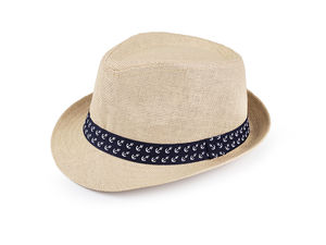 Kinder-Sommerstrohhut mit Anker-Motivband - Leichter, atmungsaktiver Sonnenschutz