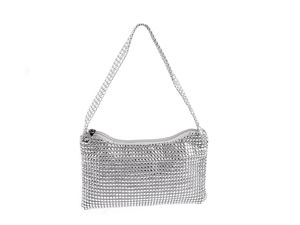 Elegante Clutch-Abendtasche mit Schimmereffekt - Leichte festliche Handtasche mit Reißverschluss und Tragegriff (22x13 cm)
